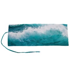 Waves Ocean Sea Tsunami Nautical Blue Sea Roll Up Canvas Pencil Holder (s) by uniart180623