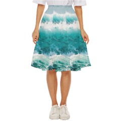 Waves Ocean Sea Tsunami Nautical Blue Sea Classic Short Skirt by uniart180623