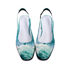 Waves Ocean Sea Tsunami Nautical Blue Sea Women s Classic Slingback Heels