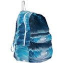 Thunderstorm Storm Tsunami Waves Ocean Sea Foldable Lightweight Backpack View3