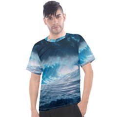 Thunderstorm Storm Tsunami Waves Ocean Sea Men s Sport Top by uniart180623