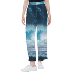 Thunderstorm Storm Tsunami Waves Ocean Sea Women s Pants  by uniart180623