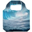 Thunderstorm Storm Tsunami Waves Ocean Sea Foldable Grocery Recycle Bag View1