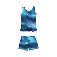 Moonlight High Tide Storm Tsunami Waves Ocean Sea Kids  Boyleg Swimsuit by uniart180623