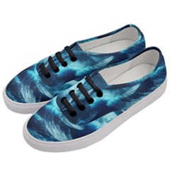 Moonlight High Tide Storm Tsunami Waves Ocean Sea Women s Classic Low Top Sneakers by uniart180623