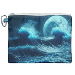 Moonlight High Tide Storm Tsunami Waves Ocean Sea Canvas Cosmetic Bag (xxl) by uniart180623