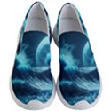 Moonlight High Tide Storm Tsunami Waves Ocean Sea Women s Lightweight Slip Ons View1