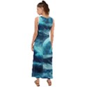 Moonlight High Tide Storm Tsunami Waves Ocean Sea V-Neck Chiffon Maxi Dress View2