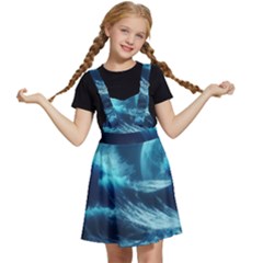 Moonlight High Tide Storm Tsunami Waves Ocean Sea Kids  Apron Dress by uniart180623