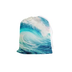 Tsunami Waves Ocean Sea Nautical Nature Water Nature Drawstring Pouch (medium) by uniart180623