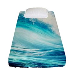 Tsunami Waves Ocean Sea Nautical Nature Water Nature Fitted Sheet (single Size) by uniart180623