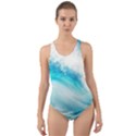 Tsunami Waves Ocean Sea Nautical Nature Water Nature Cut-Out Back One Piece Swimsuit View1