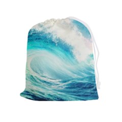 Tsunami Waves Ocean Sea Nautical Nature Water Nature Drawstring Pouch (xl) by uniart180623