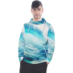 Tsunami Waves Ocean Sea Nautical Nature Water Nature Men s Pullover Hoodie by uniart180623