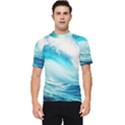 Tsunami Waves Ocean Sea Nautical Nature Water Nature Men s Short Sleeve Rash Guard View1