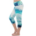 Tsunami Waves Ocean Sea Nautical Nature Water Nature Lightweight Velour Capri Yoga Leggings View2