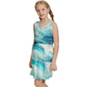 Tsunami Waves Ocean Sea Nautical Nature Water Nature Kids  Sleeveless Tiered Mini Dress View2