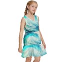 Tsunami Waves Ocean Sea Nautical Nature Water Nature Kids  Sleeveless Tiered Mini Dress View3