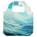 Tsunami Waves Ocean Sea Nautical Nature Water Nature Premium Foldable Grocery Recycle Bag View2