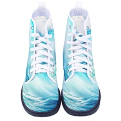 Tsunami Waves Ocean Sea Nautical Nature Water Nature Women s High-top Canvas Sneakers