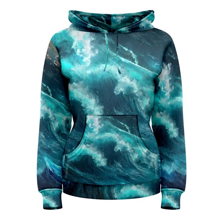 Thunderstorm Tsunami Tidal Wave Ocean Waves Sea Women s Pullover Hoodie