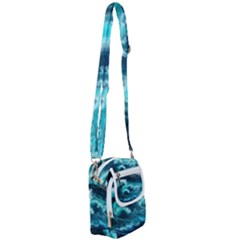 Thunderstorm Tsunami Tidal Wave Ocean Waves Sea Shoulder Strap Belt Bag by uniart180623