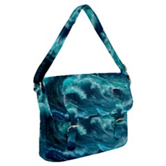 Thunderstorm Tsunami Tidal Wave Ocean Waves Sea Buckle Messenger Bag by uniart180623