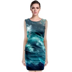 Thunderstorm Tsunami Tidal Wave Ocean Waves Sea Classic Sleeveless Midi Dress by uniart180623