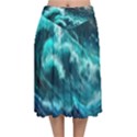 Thunderstorm Tsunami Tidal Wave Ocean Waves Sea Velvet Flared Midi Skirt View1