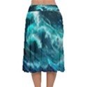 Thunderstorm Tsunami Tidal Wave Ocean Waves Sea Velvet Flared Midi Skirt View2