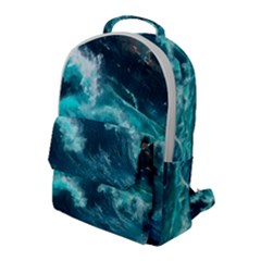 Thunderstorm Tsunami Tidal Wave Ocean Waves Sea Flap Pocket Backpack (large) by uniart180623