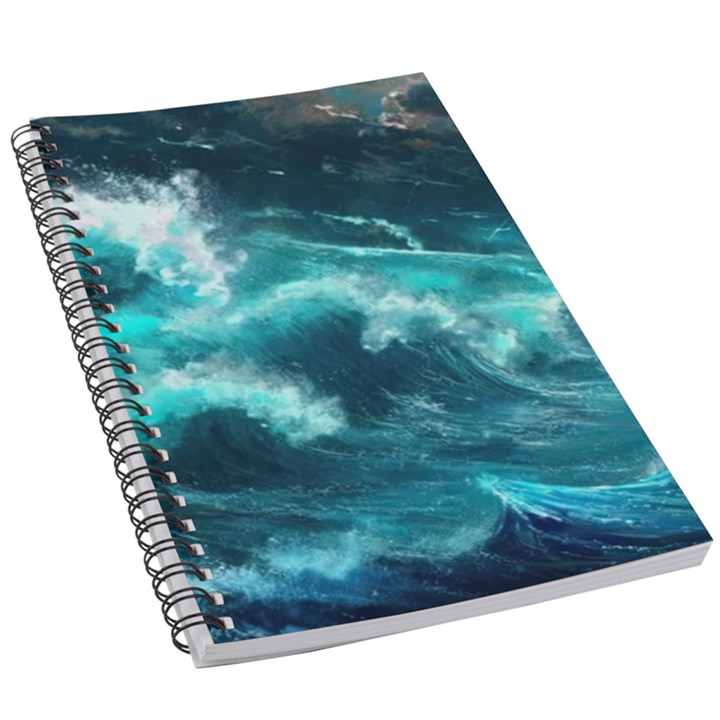 Thunderstorm Tsunami Tidal Wave Ocean Waves Sea 5.5  x 8.5  Notebook