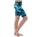 Thunderstorm Tsunami Tidal Wave Ocean Waves Sea Kids  Lightweight Velour Cropped Yoga Leggings View3