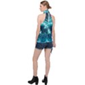 Thunderstorm Tsunami Tidal Wave Ocean Waves Sea Halter Asymmetric Satin Top View2