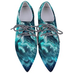 Thunderstorm Tsunami Tidal Wave Ocean Waves Sea Pointed Oxford Shoes by uniart180623