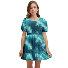 Thunderstorm Tsunami Tidal Wave Ocean Waves Sea Kids  Short Sleeve Dolly Dress