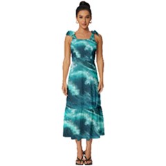 Thunderstorm Tsunami Tidal Wave Ocean Waves Sea Tie-strap Tiered Midi Chiffon Dress by uniart180623