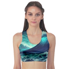 Ai Generated Waves Ocean Sea Tsunami Nautical Fantasy Fitness Sports Bra by uniart180623