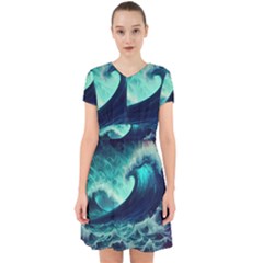 Ai Generated Waves Ocean Sea Tsunami Nautical Fantasy Adorable In Chiffon Dress by uniart180623