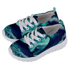 Ai Generated Waves Ocean Sea Tsunami Nautical Fantasy Kids  Lightweight Sports Shoes by uniart180623