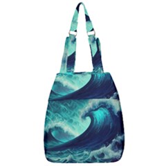 Ai Generated Waves Ocean Sea Tsunami Nautical Fantasy Center Zip Backpack by uniart180623