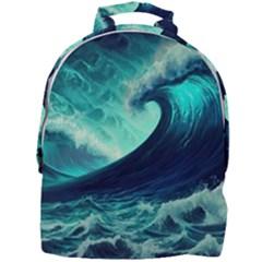 Ai Generated Waves Ocean Sea Tsunami Nautical Fantasy Mini Full Print Backpack by uniart180623