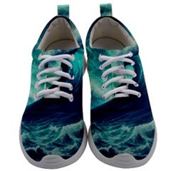 Ai Generated Waves Ocean Sea Tsunami Nautical Fantasy Mens Athletic Shoes by uniart180623