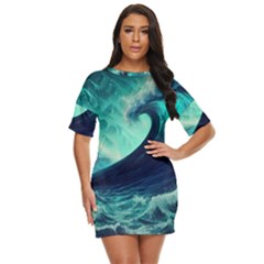 Ai Generated Waves Ocean Sea Tsunami Nautical Fantasy Just Threw It On Dress by uniart180623