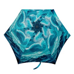 Ai Generated Waves Ocean Sea Tsunami Nautical Sea Mini Folding Umbrellas by uniart180623