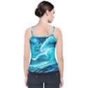 Ai Generated Waves Ocean Sea Tsunami Nautical Sea Velvet Spaghetti Strap Top View2