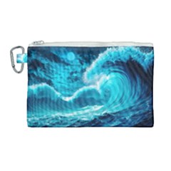 Ai Generated Waves Ocean Sea Tsunami Nautical Sea Canvas Cosmetic Bag (large) by uniart180623