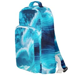 Ai Generated Waves Ocean Sea Tsunami Nautical Sea Double Compartment Backpack by uniart180623