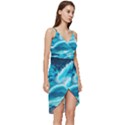 Ai Generated Waves Ocean Sea Tsunami Nautical Sea Wrap Frill Dress View3