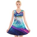 Waves Ocean Sea Tsunami Nautical Nature Water V-Neck Sleeveless Dress View1